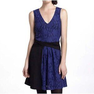 Leifnotes Anthropologie Colorblock Lace & Knit Dress Size Medium Stretch